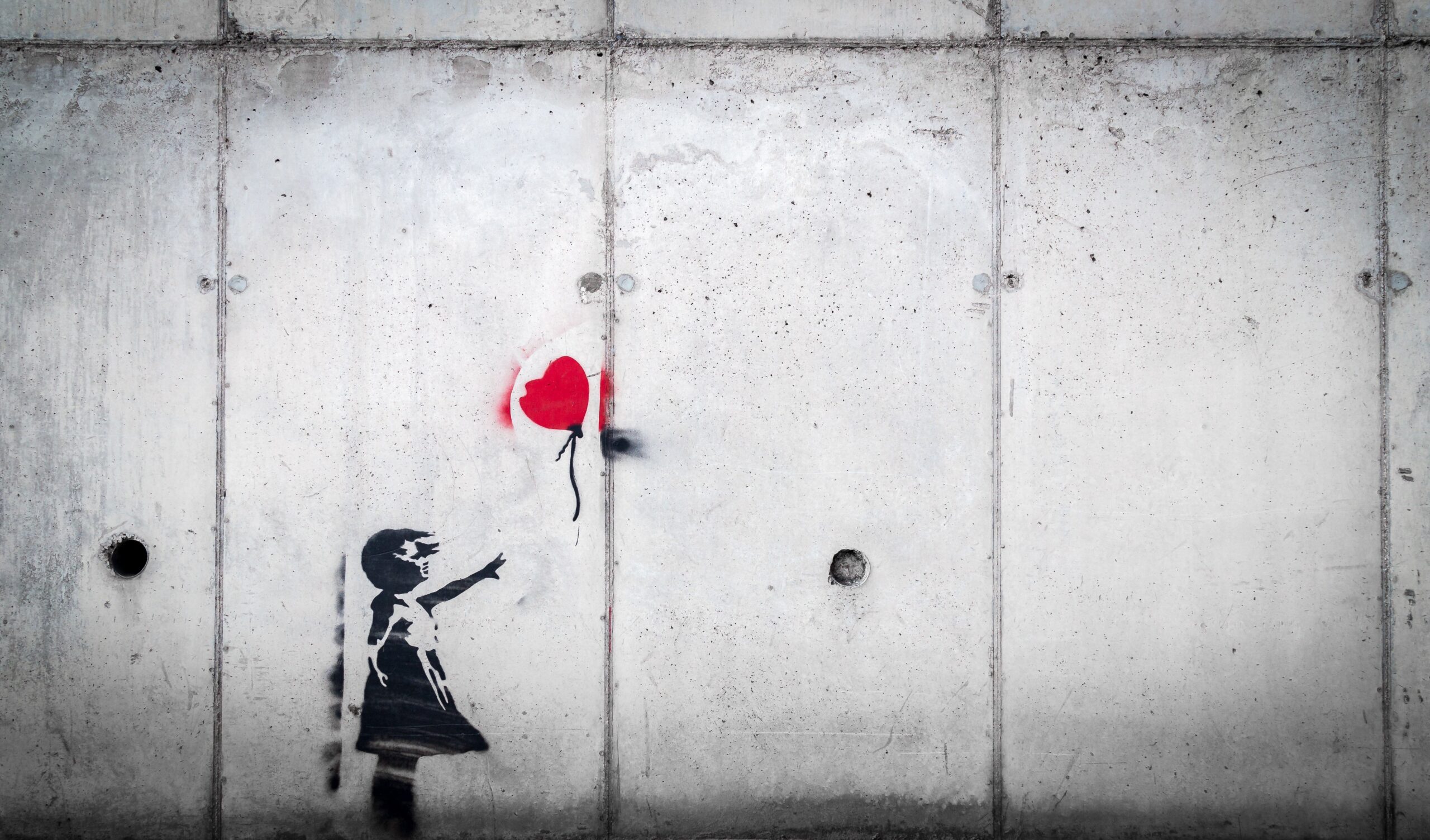 Wounded inner child - Banksy art girl and balloon